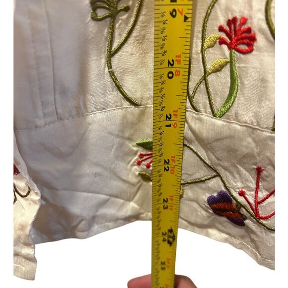 Neiman Marcus Vintage Women Silk Jacket Boho Festival Preppy Old Money Floral 12 - Picture 11 of 12